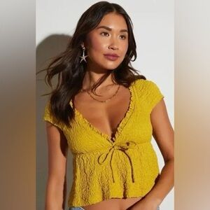 NEW w/TAGS VICI Katrina Sweetheart Golden Short Sleeve Top Size XL